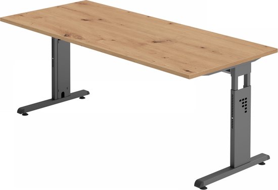 MEGA 19 G | Bureau - 180 x 80 Tafelhoogte I In hoogte verstelbaar Kleur/Grafiet