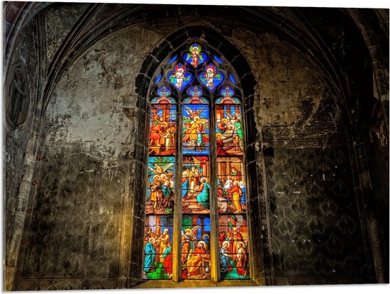 WallClassics - Verre Acrylique - Glas de l'Église Notre-Dame - 80x60 cm Photo sur Verre Acrylique (Décoration murale sur Acrylique)