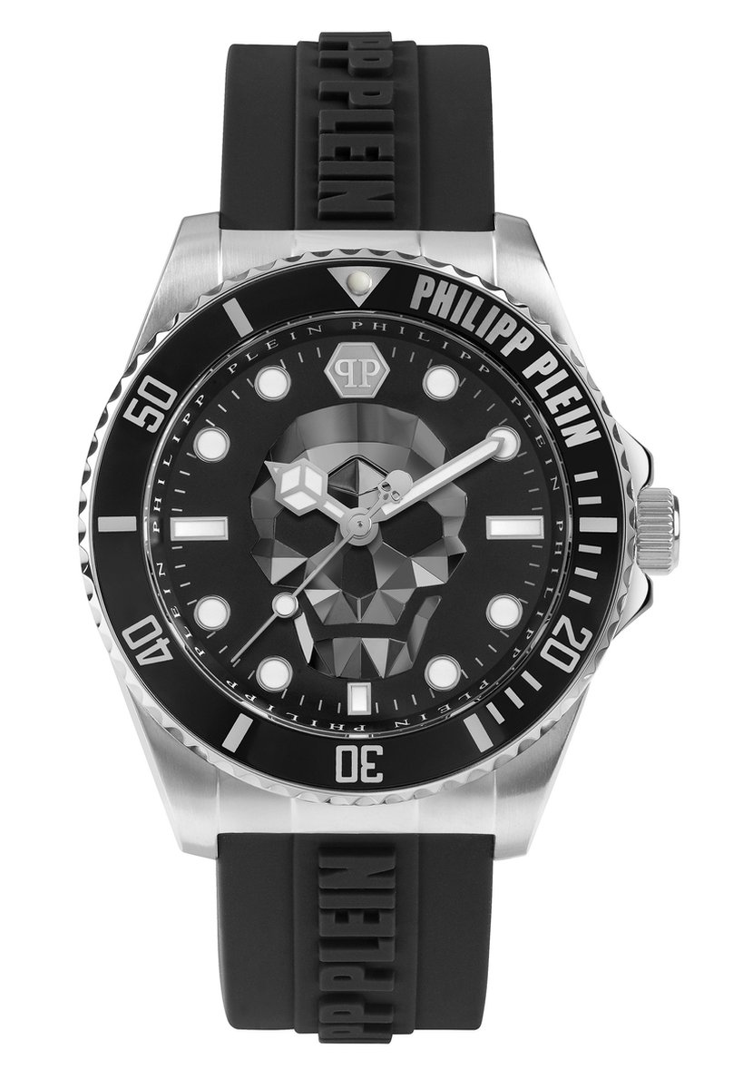 Philipp Plein The $Kull Diver PWOAA0122 Horloge - Siliconen - Zwart - Ø 44 mm