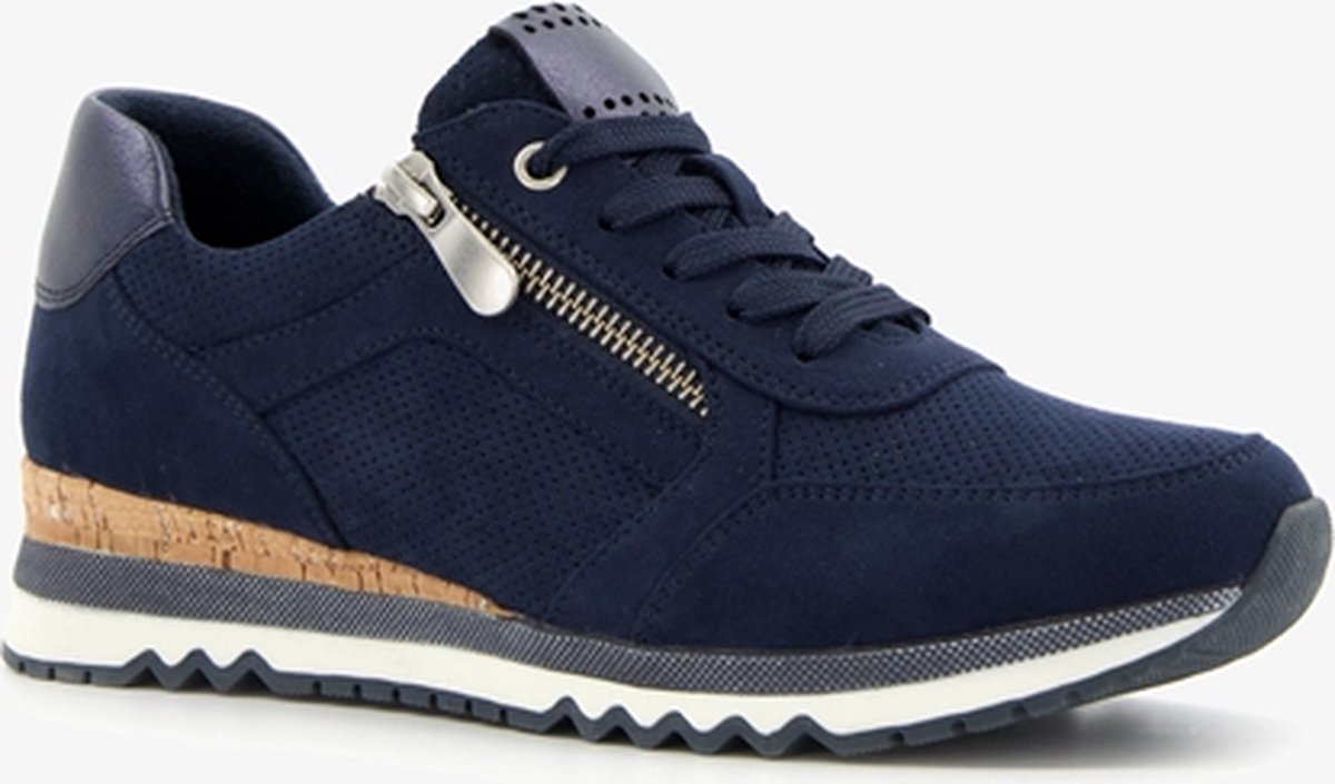 Nova dames sneakers met rits en veters - Blauw - Maat 41 - Uitneembare zool