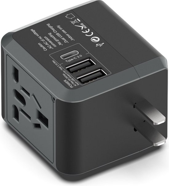 EPICKA Reisadapter Wereldwijd, Universele Reisstekkeradapter 30W Internationale Stopcontactadapter Met 3 Usb C 2 A Reisstekker Voor Duitsland Vs Thailand Australie Ta 105c Wit 1687219033
