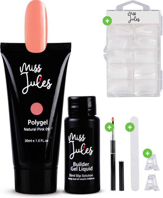Miss Jules® Polygel Kit - 30 ml Natural Pink - Polygel Nagels Starterspakket – Polygel Set Incl. Instructievideo (NL) – Polygel Starters Kit
