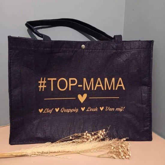 Shopper Top mama - Blauw/goud