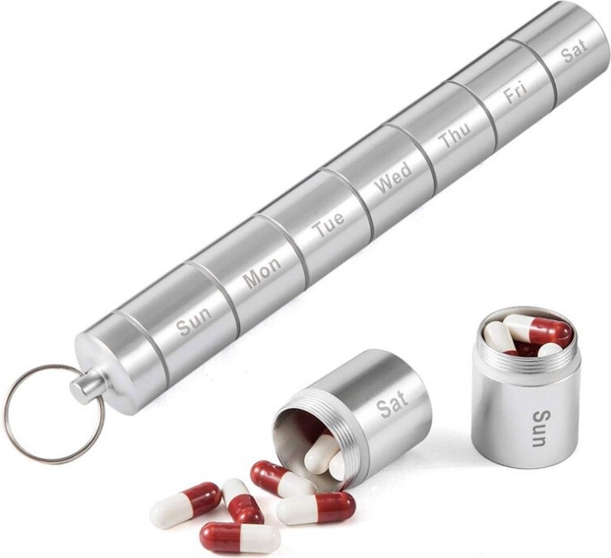 Goedkoopste WiseGoods Luxe RVS Pillendoos 7 Dagen - Pillendoosje Organizer - Pillendoosjes - Organizers - Medicatiedoosje - Medicijnen Doosje
