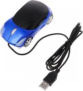 USB Bedrade muis Sportwagenvorm 2,4 Ghz - Blauw