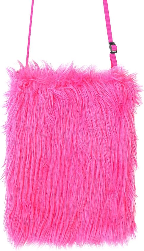 spier Lada verdund Roze neon pluche tas | Neon verkleed accessoire 80's | bol.com