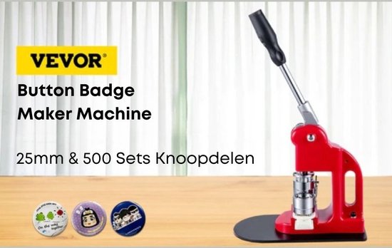 Vevor Button Maker | 25 mm | Badge Maker Machine | Broches | | bol