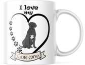 Dog Lover Mok met tekst: I love my cane corso | Honden Liefhebber | Honden Spreuk | Cadeau | Grappige mok | Koffiemok | Koffiebeker | Theemok | Theebeker