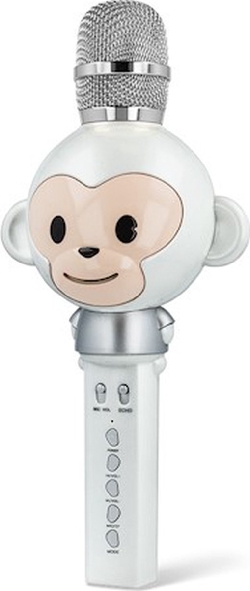 Maxlife Bluetooth karaoke microfoon met speaker Animal MX-100 wit