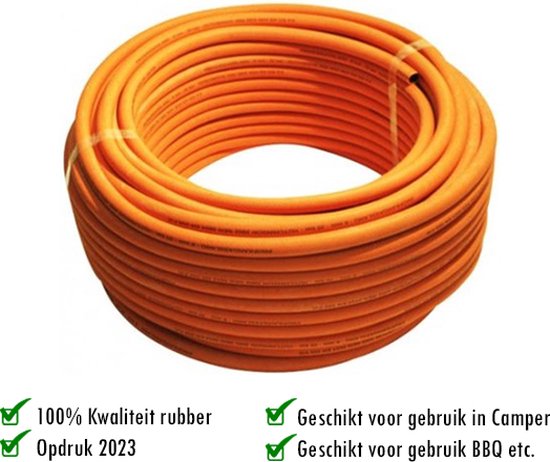 Gasslang Propaanslang rol / 25 meter - 8mm inwendig - Oranje 2024 opdruk