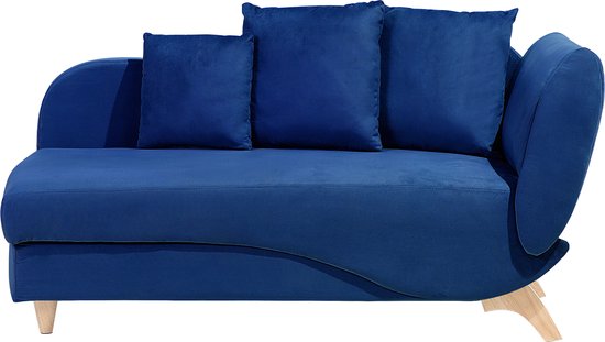 MERI - Chaise longue - Blauw - Rechterzijde - Fluweel