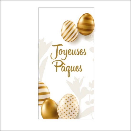 Carte cadeau - Carte fleur - Joyeuses Paues - 10 x 5 cm - 20 pièces - avec perçage