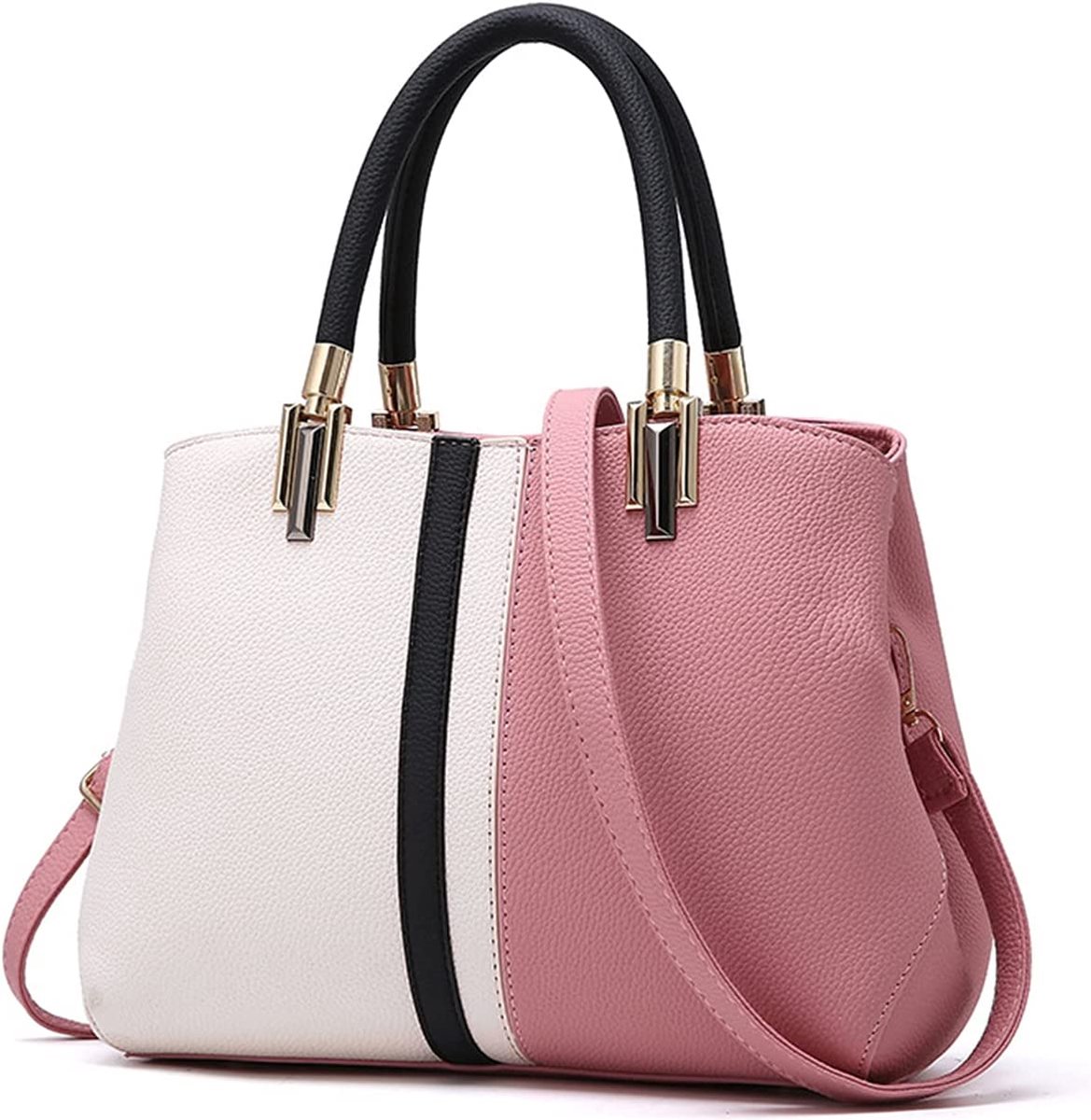 PORRASSO Elegante handtas voor dames, schoudertas, hengseltas, waterdicht, PU-leer, schoudertassen, werk, reizen, afspraken, Boston tas, rood, Large, Elegant