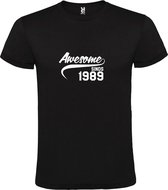 T-shirt Zwart avec image «Awesome depuis 1989 » Wit Taille XXL