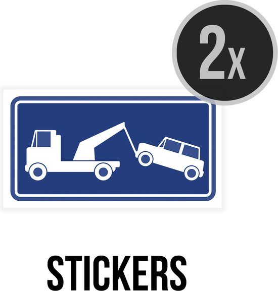 Stickers 20 X 10 Cm Pictogram Parkeren En Stilstaan Verboden Wegsleepregeling