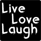 Sluitsticker - Sluitzegel - Sticker - Live Love Laugh - 500 Stuks - 45mm - Zwart