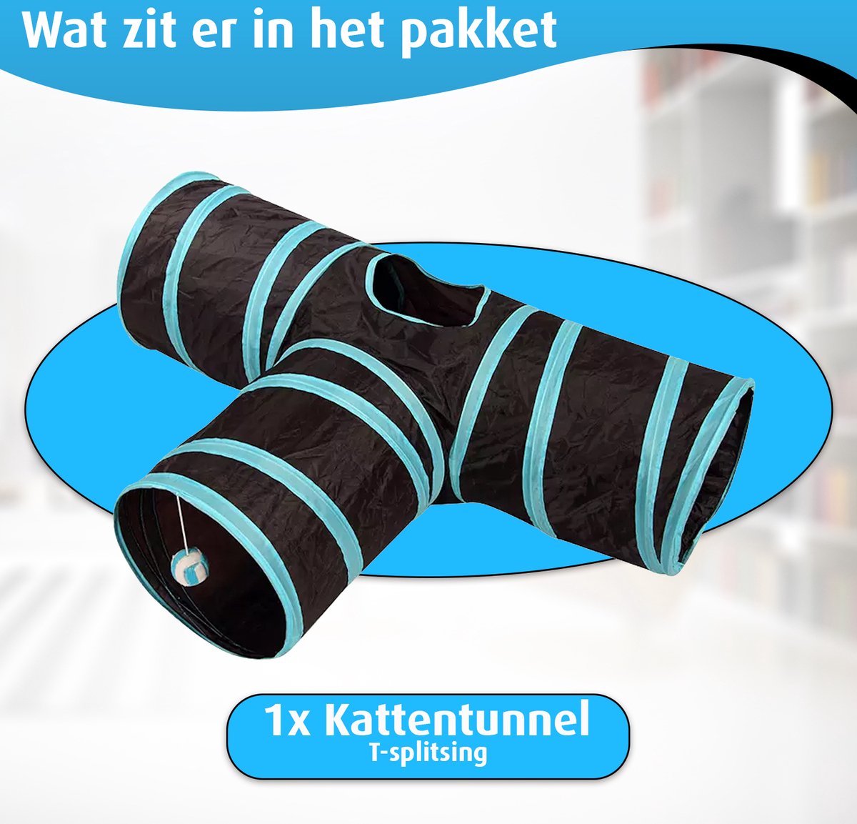 Kattentunnel - 3 Gangen - Konijnentunnel - Speeltunnel - Kattenspeelgoed - Kattenspeeltjes - Kruiptunnel — afbeelding 6