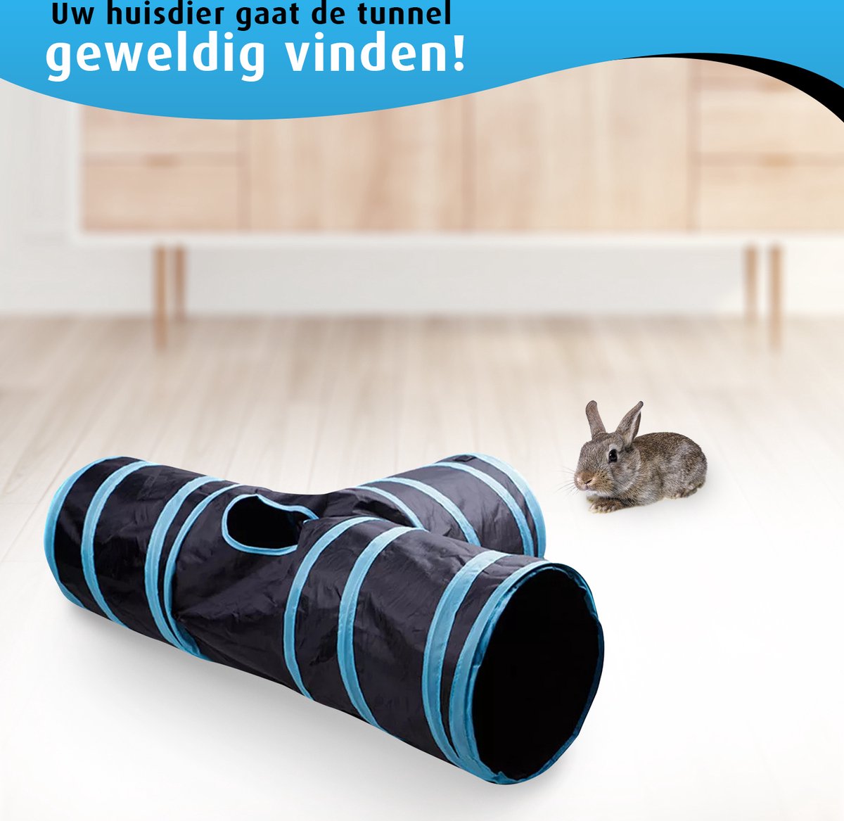 Kattentunnel - 3 Gangen - Konijnentunnel - Speeltunnel - Kattenspeelgoed - Kattenspeeltjes - Kruiptunnel — afbeelding 5