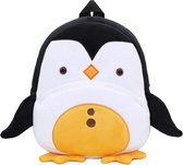 BoefieBoef Pinguïn peuter / kleuter rugtas - Pretty Penguin kinder rugzak - jongens en meisjes - 6 liter - 0 tot 4 jaar oud - dierentas - peuterspeelzaal - opvang - gymtas - speelzaal - bso - baby backpack - schooltas - zwart wit - dier - vogel