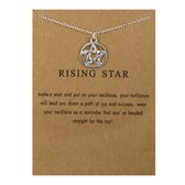 Bixorp Luck Zilveren Dames Ketting met Pentagram - " Rising Star" - 45/50cm - Cadeau voor Vrouw - Zilverkleurig