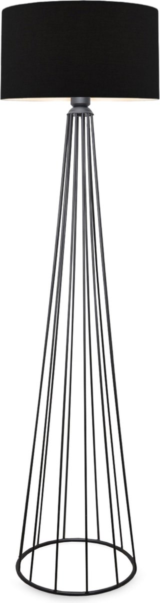 Staande lamp Neath vloerlamp 155 cm antraciet en zwart