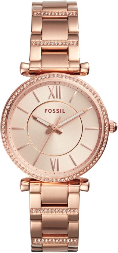 Fossil Carlie ES4301 Dameshorloge 35 mm - rosékleurig