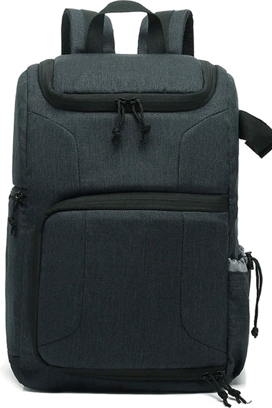 Cameratas spiegelreflex camera rugzak denim blue – Camera accessoire opbergtas - 38x28x15cm - Voor camera, lenzen, laptop en meer