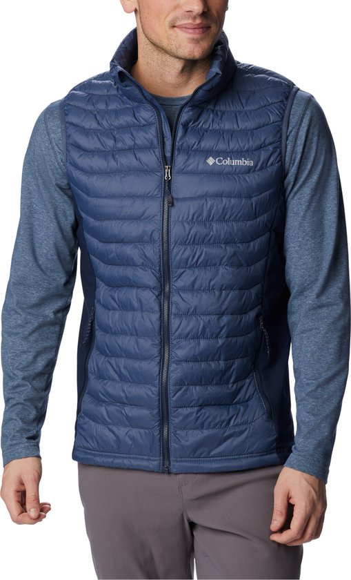 Columbia Powder Pass Vest 1842414479, Homme, Blauw, Mouwloos, taille : L
