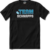 Team Schnapps | Grappige apres ski dank shirt | Wintersport kleding - T-Shirt - Unisex - Zwart - Maat M