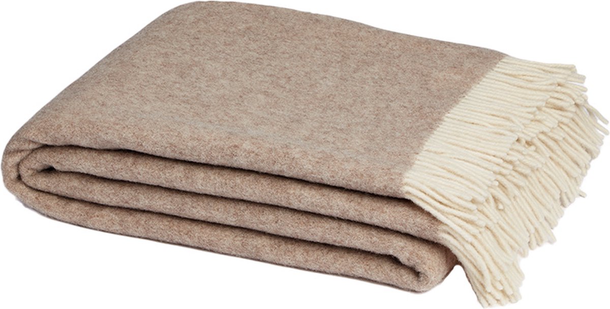Yumeko merinowollen deken beige melange 150x210
