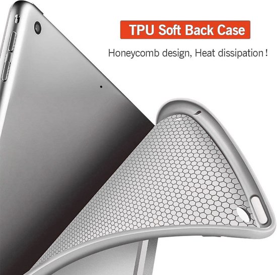 Hoes geschikt voor iPad 2022 10.9 inch 10e Generatie - Trifold Smart Cover Book Case Leer Tablet Hoesje Grijs