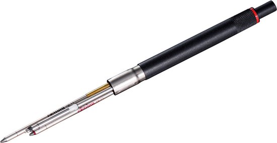 rOtring 300 Multipen 3-en-1 | stylo à bille et portemine | Pointe de crayon de 0 | Pointes de stylo bille à encre noire et rouge | Boîtier noir