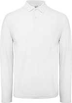 Men's Long Sleeve Polo ID.001 Wit merk B&C maat XL