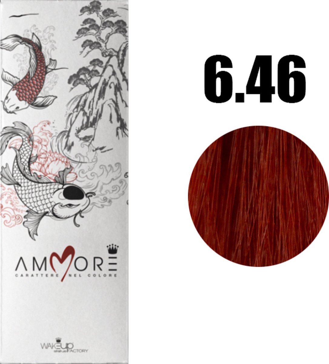 AMMORE 6.46 Dark Copper Red Blonde 200ml (2 X 100ml) - Haarverf organische formule van KALMS : Een mix van keratine, aloë vera, melk, honing en sericine