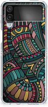 Telefoon Hoesje Geschikt voor Samsung Galaxy Z Flip 4 Hoesje Bumper Aztec