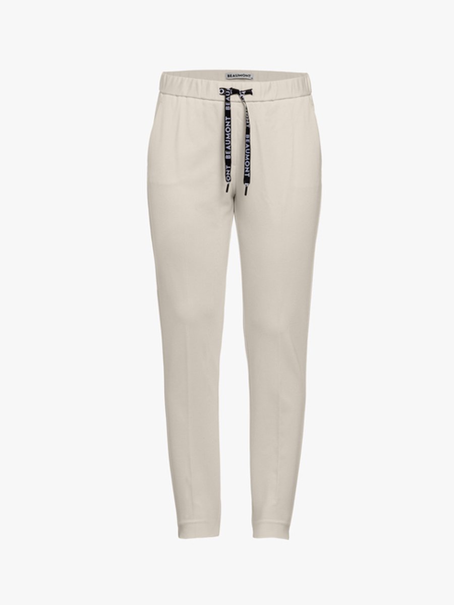Beaumont Pants Chino Double Jersey Broeken & Jumpsuits Dames - Jeans - Broekpak - Beige - Maat 36