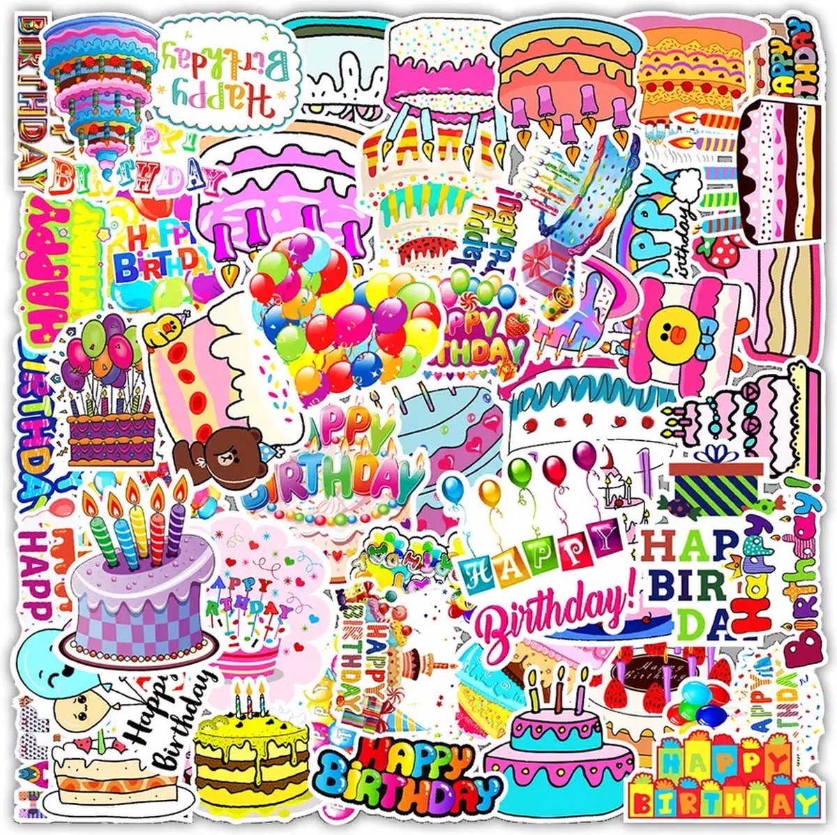 Verjaardag Stickers 50 Stuks | Birthday Stickers | Happy Birthday | Teksten | Feest | Scrapbook |Laptop Stickers | Stickers Kinderen | Stickers Volwassenen | Stickervellen | Plakstickers | Koffer Stickers | Stickers Bullet Journal | Planner Stickers — afbeelding 4