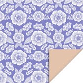 Papier cadeau - Fleurs Violet - Nude - 70cm de large