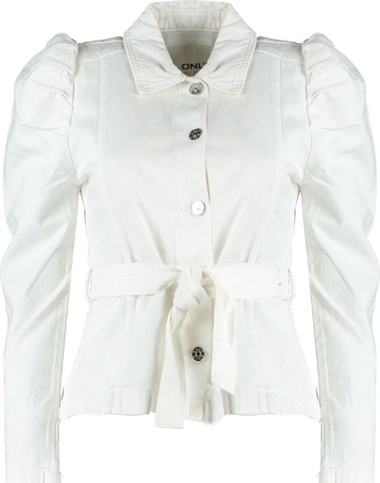 Only Blouse Onljules Ls Belt Dnm Jacket Nas 15235675 White Femme Taille - XS