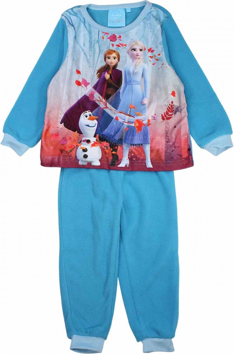 Frozen fleece pyjama - blauw - Elsa - Anna - Olaf - maat 116 - 6 jaar