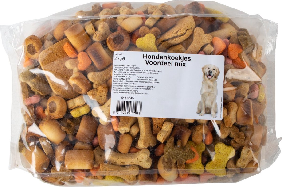 Slim - Hondenkoekjes Gemixt - Zak 2 Kilo - Koekjes voor Hond - Snack - Tussendoortje - Tussendoor