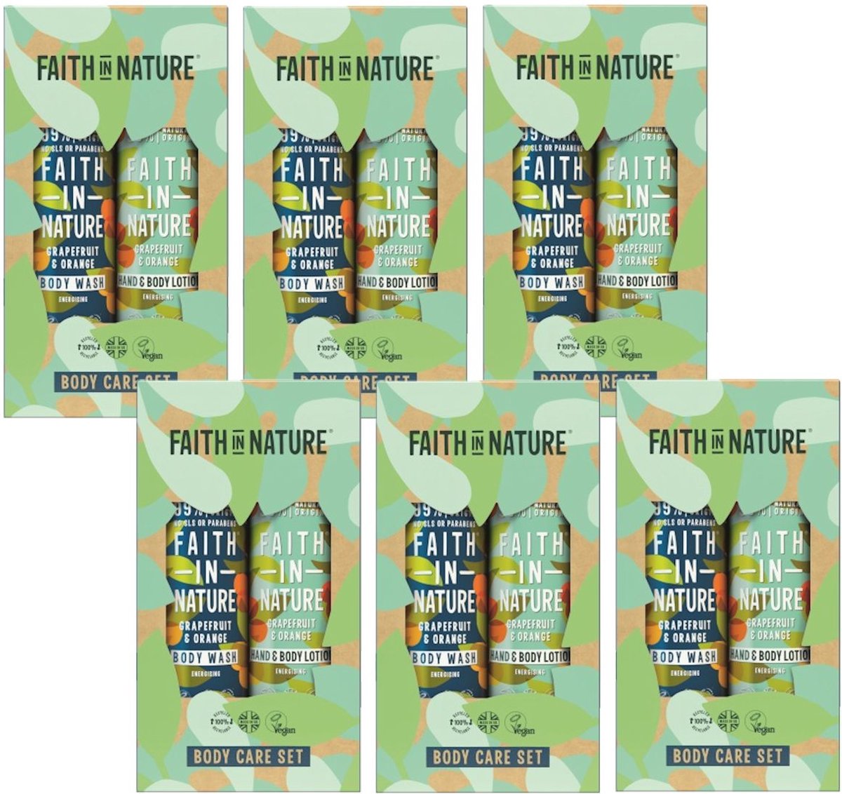 Goedkoopste FAITH IN NATURE - Gift Set Body Care Grapefruit & Orange - 6 Pak - Voordeelverpakking