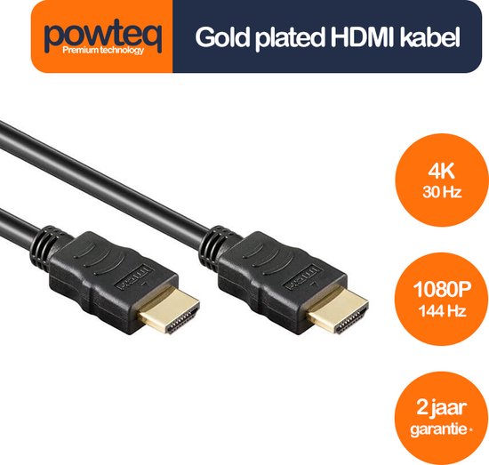 Powteq 5 meter HDMI kabel - HDMI 1.4 - Standaard HDMI kabel
