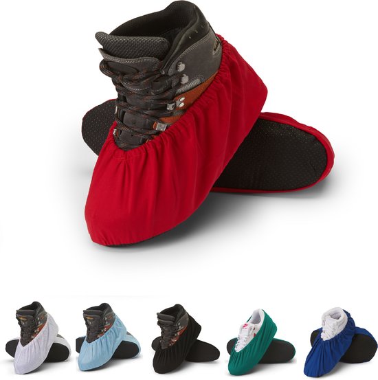 Sur-chaussures -chaussures robustes / couvre-chaussures / couvre-chaussures réutilisables avec anti-dérapant Rouge taille 40-45