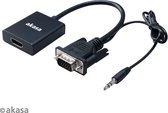 Akasa VGA to HDMI with Audio & USB Cable for power, 1080p@60Hz, 20cm, *VGAM, *HDMIF, *3,5MMM, *USB