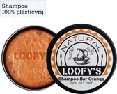 LOOFY'S - 0% Plastic - CG Proof - Krullen Shampoo Bar + Zeepbakje | Zeepblikje | Zeephouder - [Orange|Ginger-Orange] - Curly Girl Shampoo - 100% Vegan - Loofys