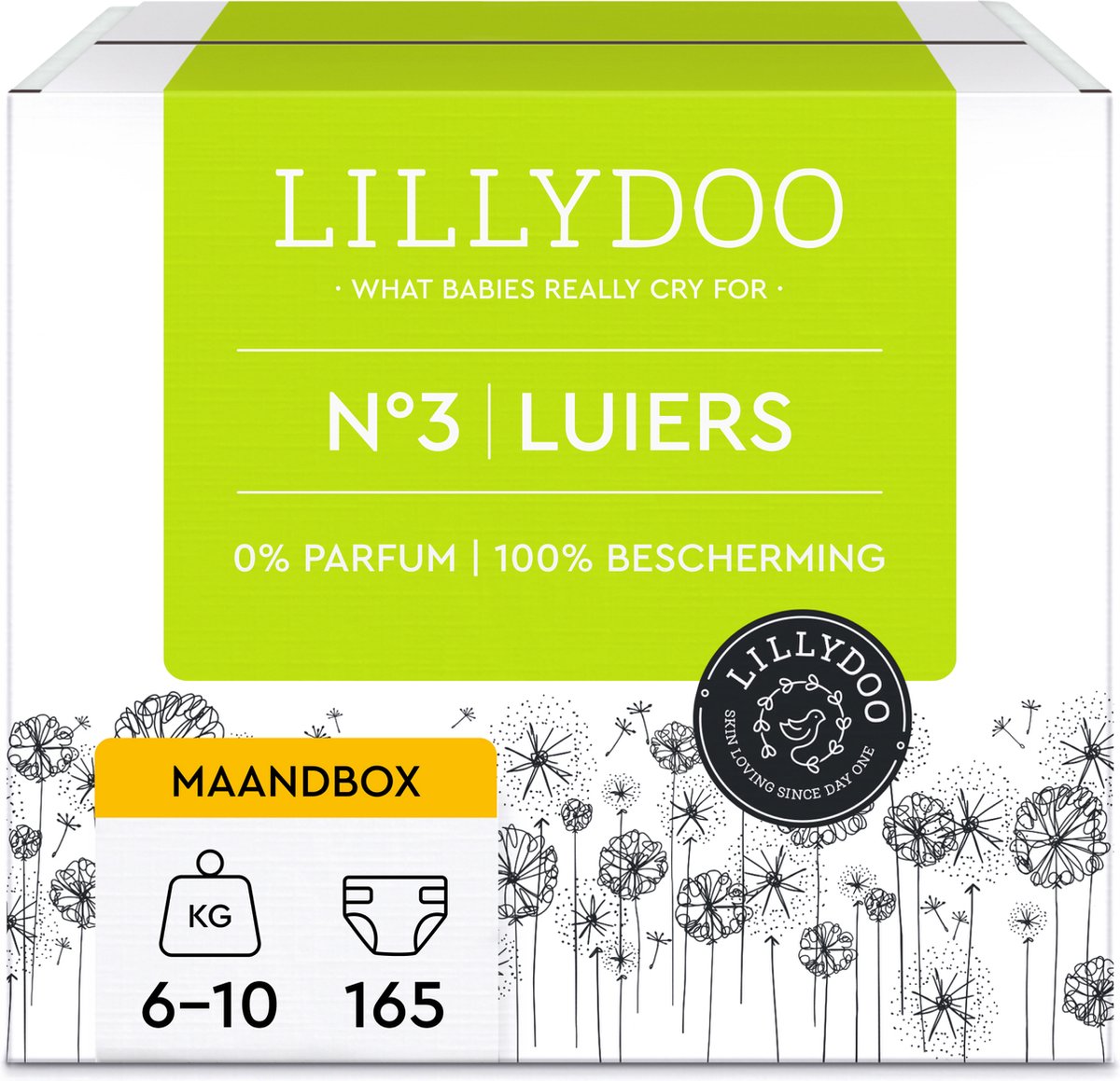 LILLYDOO Huidvriendelijke Luiers - Maat 3 (6-10 kg) - 165 Stuks - Maandbox  | bol.com