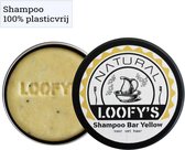 LOOFY'S - 0% Plastic - Shampoo Bar + Zeepbakje | Zeepblikje | Zeephouder - Yellow [Banana] - Voor Vet Haar - 100% Vegan - Loofys