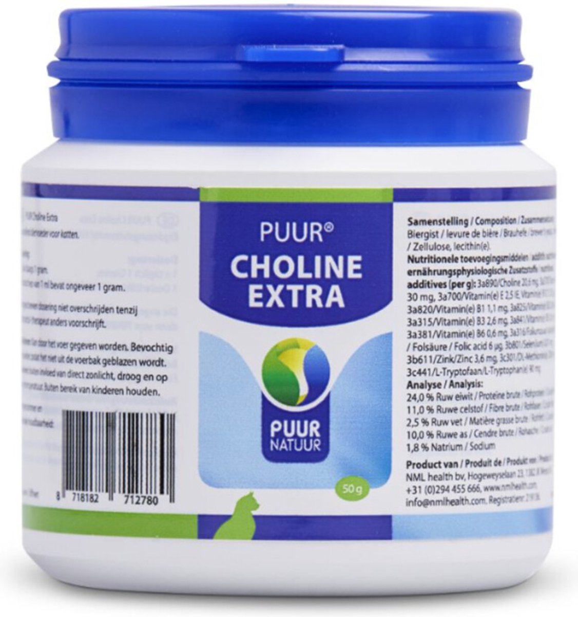 PUUR Choline Extra - 50 gram - Kat - Alternatief product voor Cholodin Kat - Puur