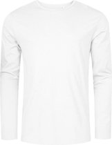 Wit t-shirt lange mouwen en ronde hals merk Promodoro maat S